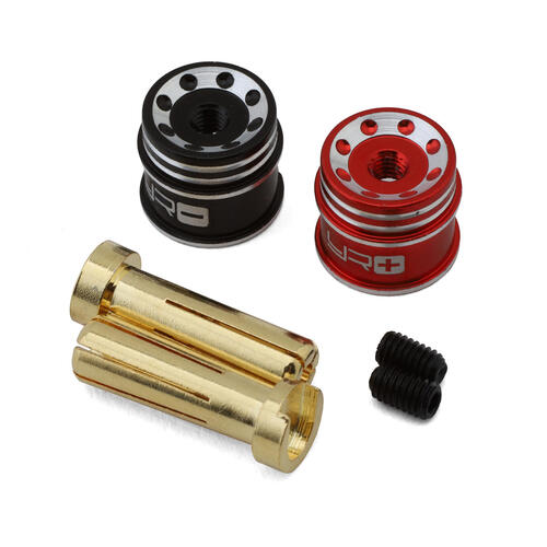Yeah Racing Heatsink Bullet Plug Grips w/5mm Bullets (Black/Red)