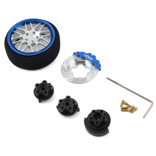 Yeah Racing Type B Aluminum Transmitter Steering Wheel Set (Blue)