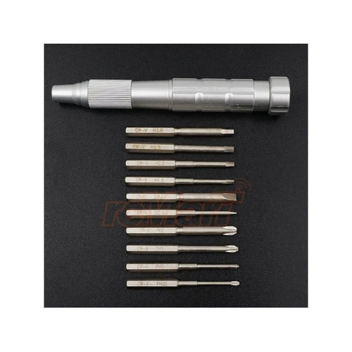 Yeah Racing Aluminium Screw Driver Set w/ Hex, Phillips & Flat Head Screw Bits Set