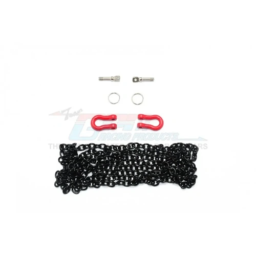 GPM Red Aluminium D-Rings w/ Chain 3Pcs