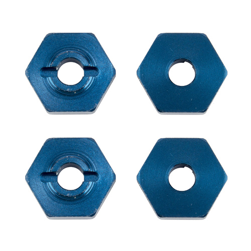 Team Associated FT 1:14 Wheel Hexes, blue aluminum