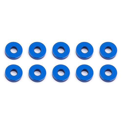 team associated Bulkhead Washers, 7.8x2.0 mm, blue aluminum