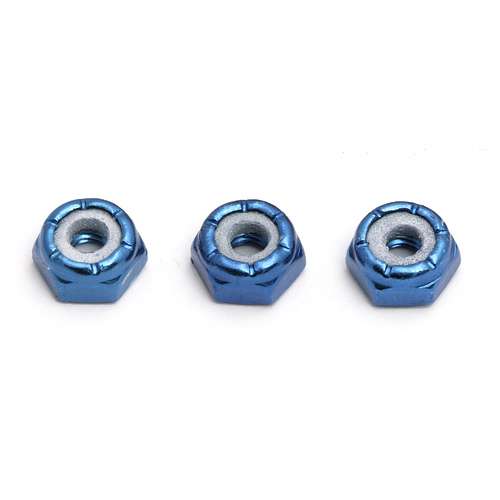team associated Locknuts, 8-32 Blue Aluminum Low Profile