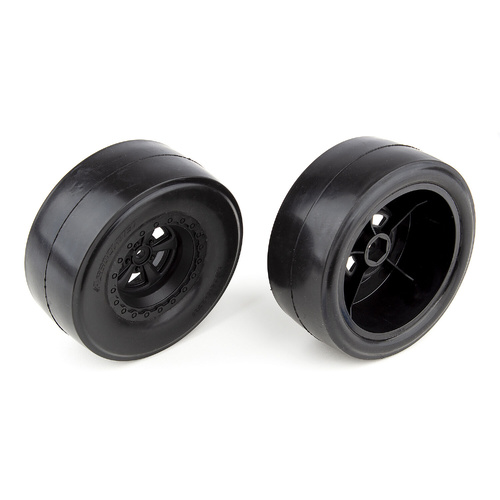 Team Associated DR10 Rear Wheels and Drag Slick Tires, mounted