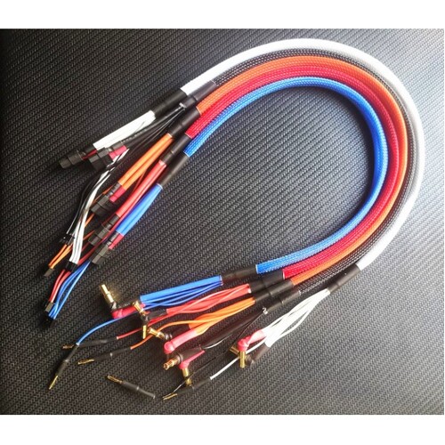 CHR Banana xt60 to 4/5mm bullet charge leads 600mm Orange