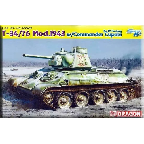 Dragon 6584 1/35 T-34/76 Mod. 1943 w/Commander Cupola (No. 112 Factory) Plastic Model Kit