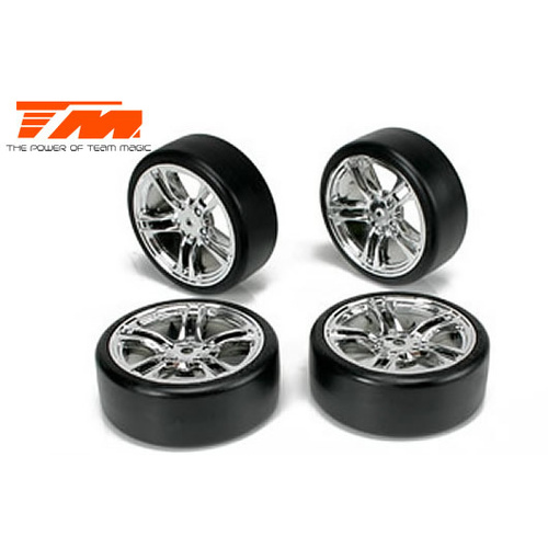 mounted drift tyre and silver rim
