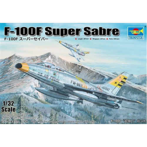 TRUMPETER 02246 1/32 F-100F SUPER SABRE PLASTIC MODEL KIT