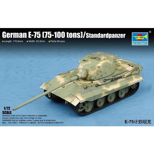 Trumpeter 07125 1/72 German E-75 (75-100 Tons)/Standarpanzer Plastic Model Kit